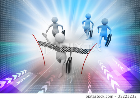 finishing line,hands up 插图素材: business man reaching the finishing line 查看全部