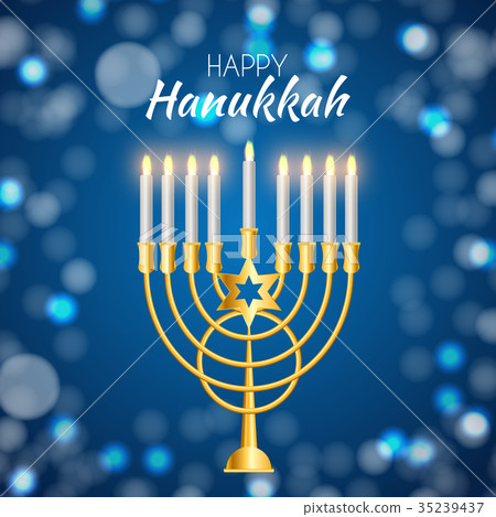 图库插图: happy hanukkah, jewish holiday background. vector