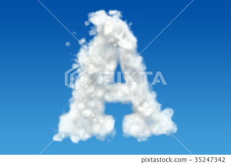 文字_记号 文字 字母 letter a, alphabet from clouds in the sky