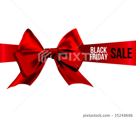 图库插图: red bow with black friday sale on ribbon