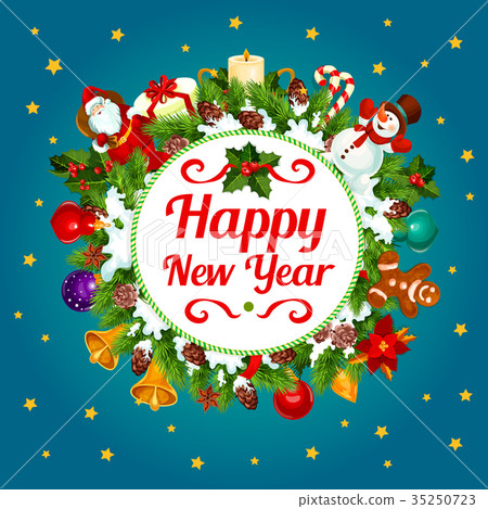 图库插图: happy new year decoration vector greeting card