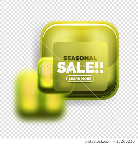 插图素材: square shape sale button label tag