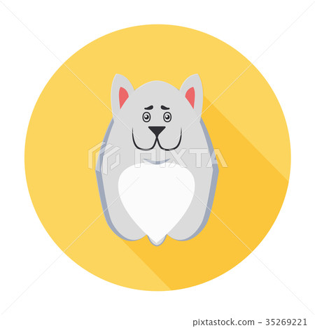 插图素材: cute dog muzzle cartoon flat vector icon