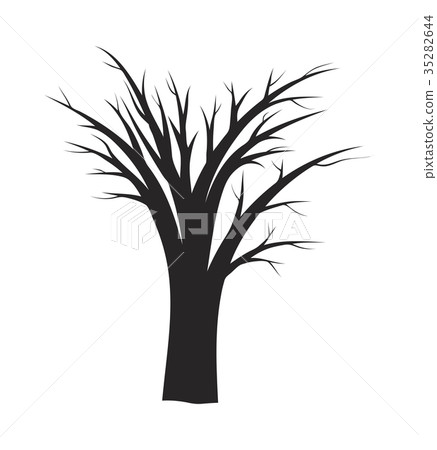 插图素材: halloween bare tree vector symbol icon design.