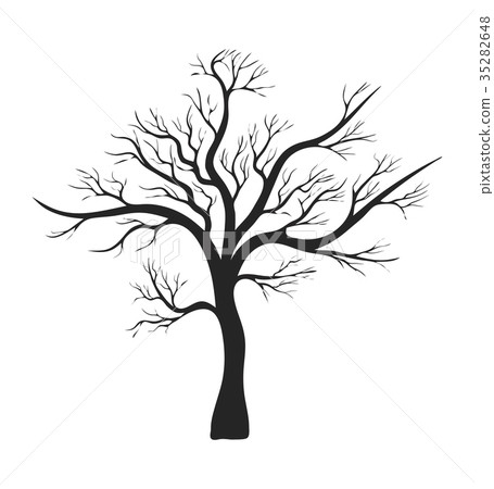 插图素材: bare tree silhouette vector symbol icon design.