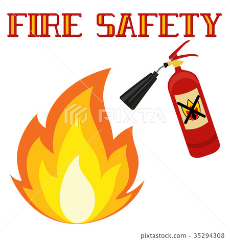 图库插图: fire safety poster isolated on white background.