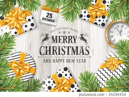 图库插图: merry christmas and happy new year