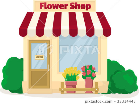 图库插图: flower shop illustration