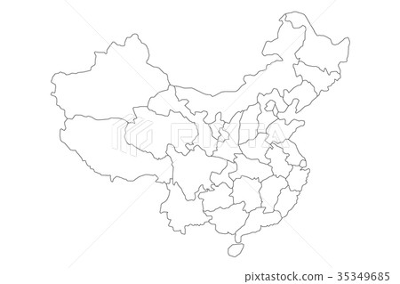 插图素材: regional map of administrative provinces of china