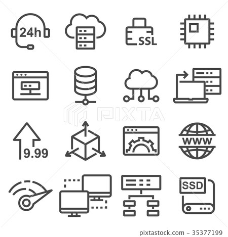 图库插图: hosting vector icon, database symbol.