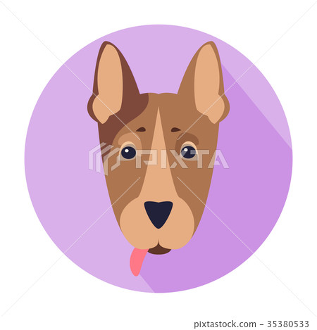 插图素材: cute dog muzzle cartoon flat vector icon