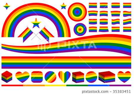 图库插图: vector lgbt rainbow symbols set.