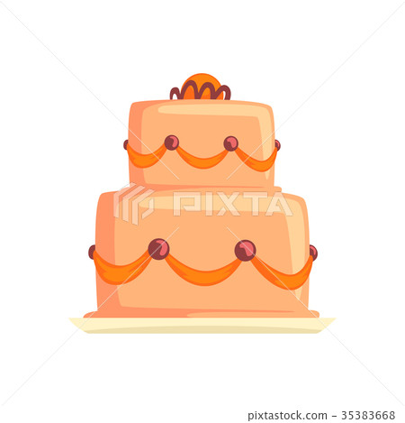 图库插图: cake for birthday holiday, sweet dessert cartoon
