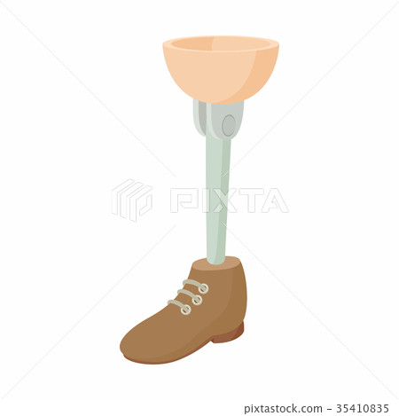 插图素材 prosthetic leg icon cartoon style