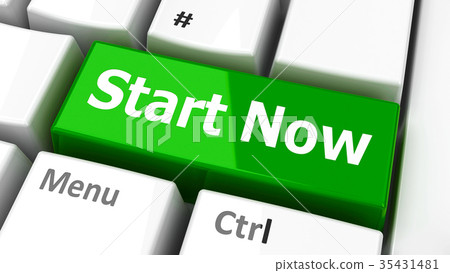 图库插图 computer keyboard start now