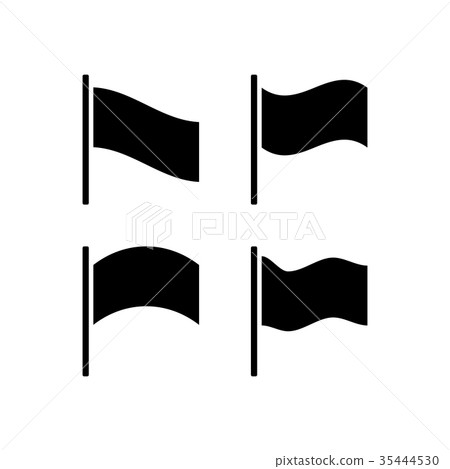 插图素材: black flag vector icon