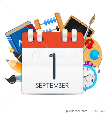 图库插图: calendar icon of 1 september. vector illustration