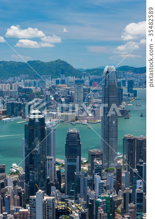 图库照片: 从太平山顶的香港景观