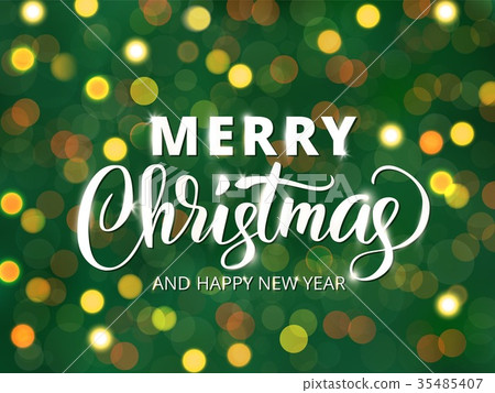 插图素材: merry christmas and happy new year text, hand