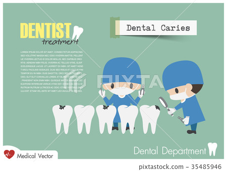 图库插图: dentist check up teeth and look for dental caries