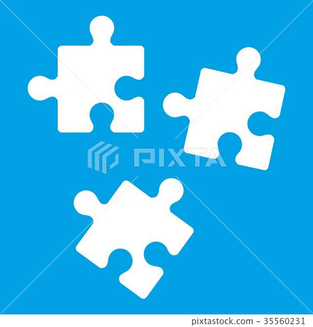 插图素材: puzzle icon white