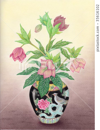 插图素材 使用蜡笔作的画 花朵 花