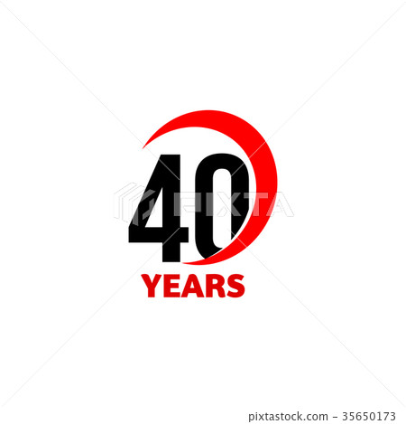 图库插图: 40th anniversary abstract vector logo. forty happy