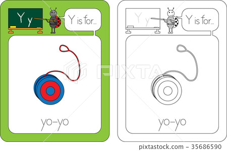 图库插图 flashcard letter y