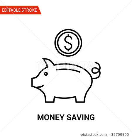 插图素材: money saving icon. thin line vector illustration