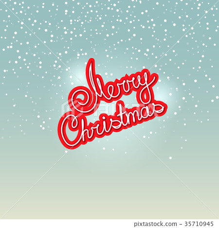 插图素材: merry christmas on snowfall background
