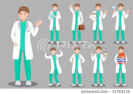 图库插图: cute cartoon doctor