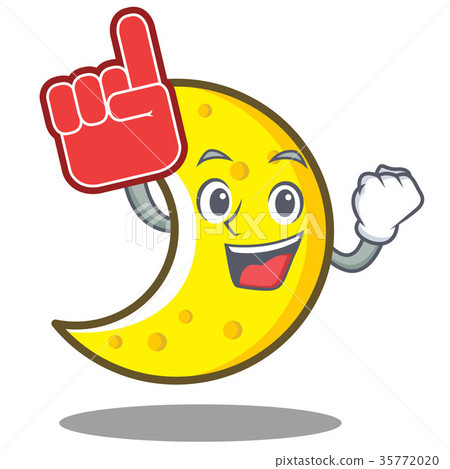 插图素材: foam finger crescent moon character cartoon