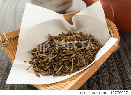 图库照片 烤绿茶 茶叶 茶