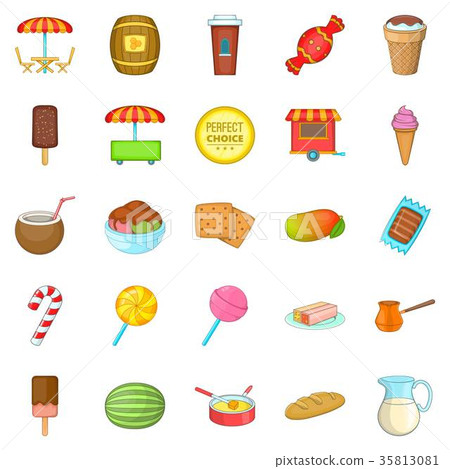 插图素材: candy icons set, cartoon style