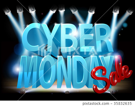 插图素材: cyber monday sale stage sign