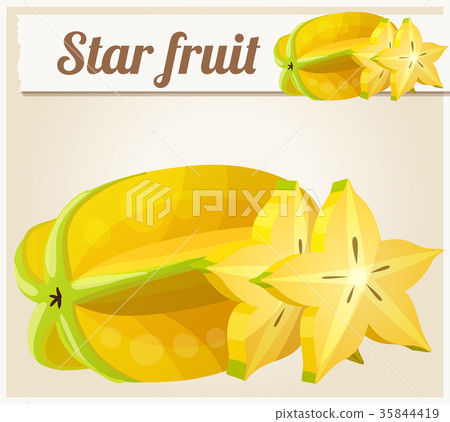 插图素材: star fruit carambola. cartoon vector icon