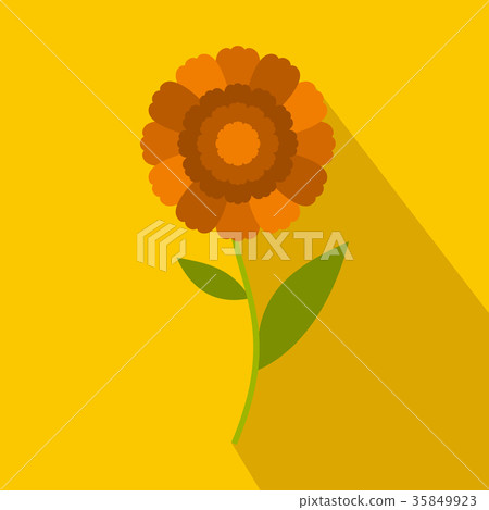 插图素材 orange flower icon flat style