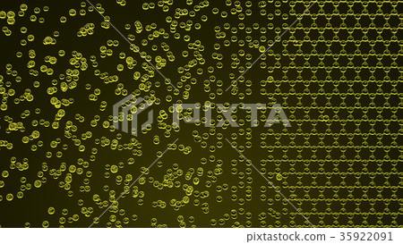 Composing Hexagonal Molecular Structure 3D Stock Illustration