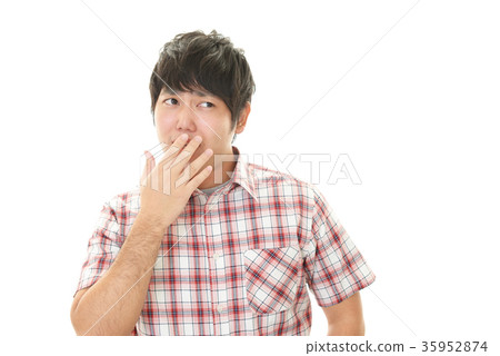 图库照片: 一个焦虑的表情的男人