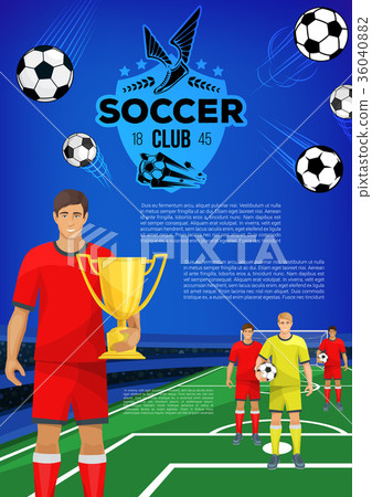 图库插图 soccer sport club banner template of football team