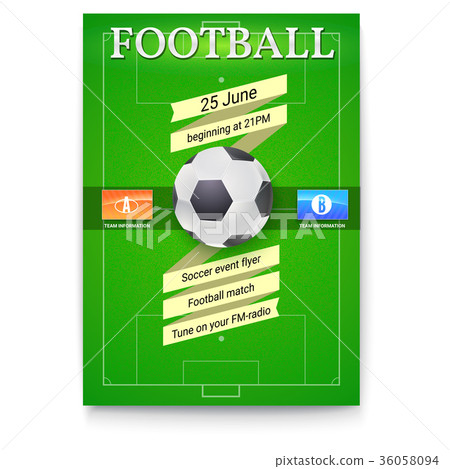 插图素材: football or soccer poster with text design