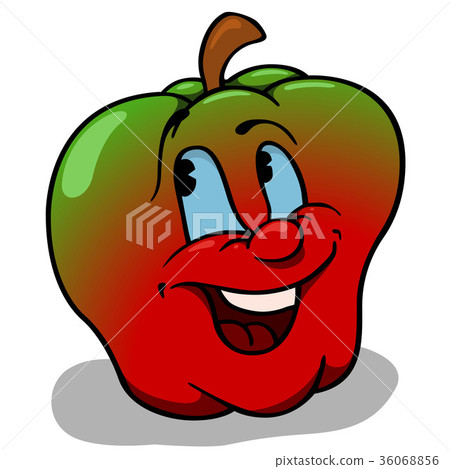 插图素材: apple with big smile