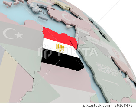 插图素材: map of egypt with flag