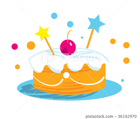 插图素材: holiday cake isolated vector icon