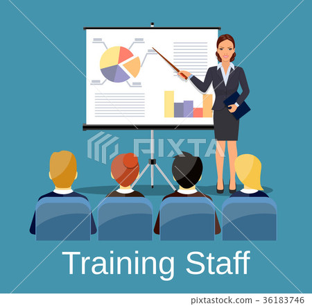 图库插图: businesswoman making presentation