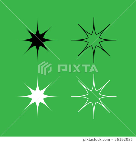 插图素材: star icon black and white color set
