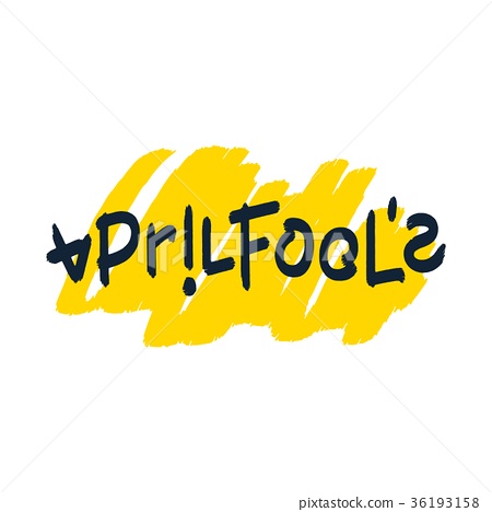 图库插图: april fool"s brush lettering