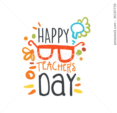 图库插图 happy teachers day abstract greeting card with