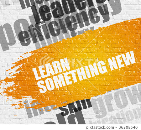 图库插图: learn something new on white wall.