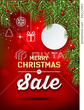 图库插图: happy merry christmas banner sale design